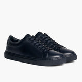 Encore Navy Leather Sneakers in Navy Full-Grain Leather - Lateral Side Profile View | Buy Online