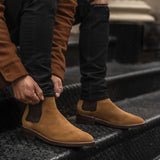 Authentic Goatskin Suede Grain Depth & Pull-Up Patina Texture Detail