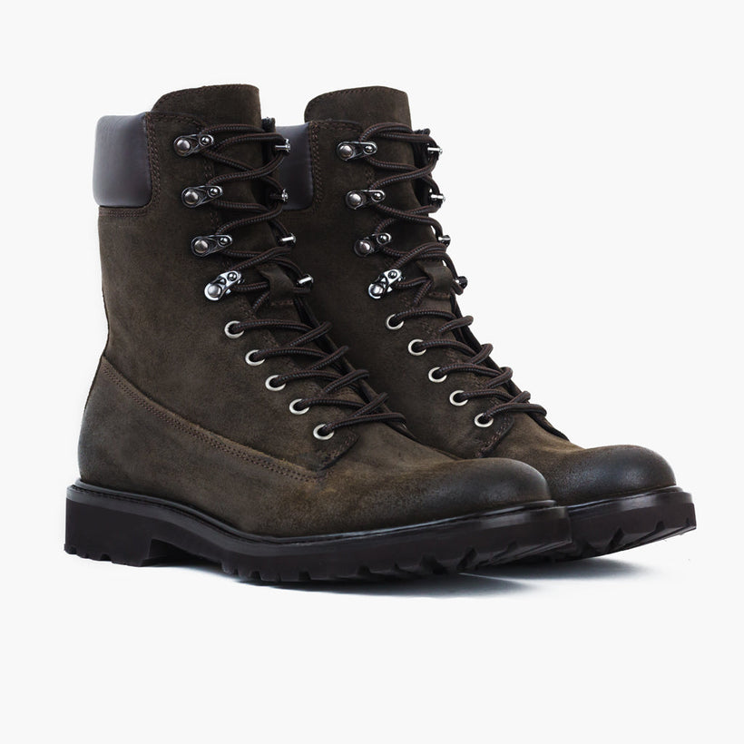 Explorer Dark Olive Suede Leather Boots