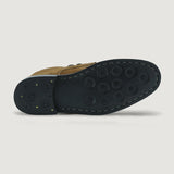 Authentic Goatskin Suede Grain Depth & Pull-Up Patina Texture Detail