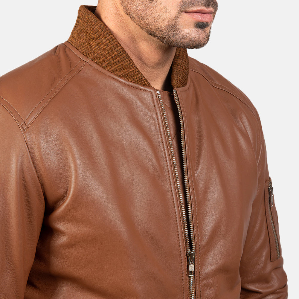 Bomia MA-1 Leather Bomber Jacket – alternate product view 6