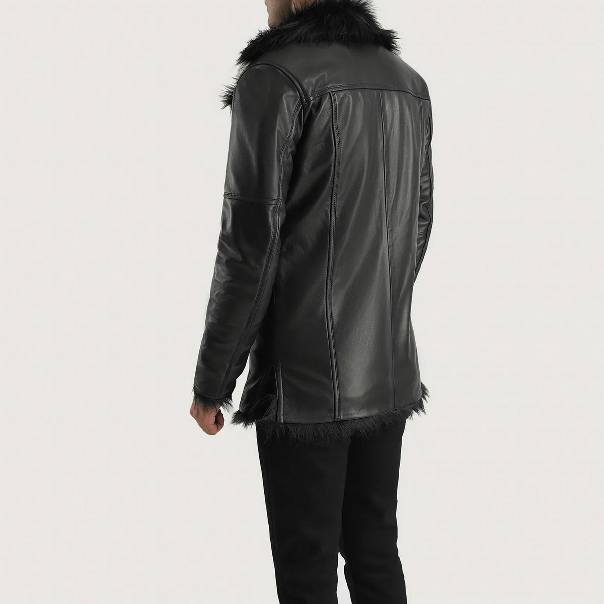 Authentic Sheepskin Leather with Semi-aniline Finish Grain Texture & Heavy-Duty Seam Stitching Detail