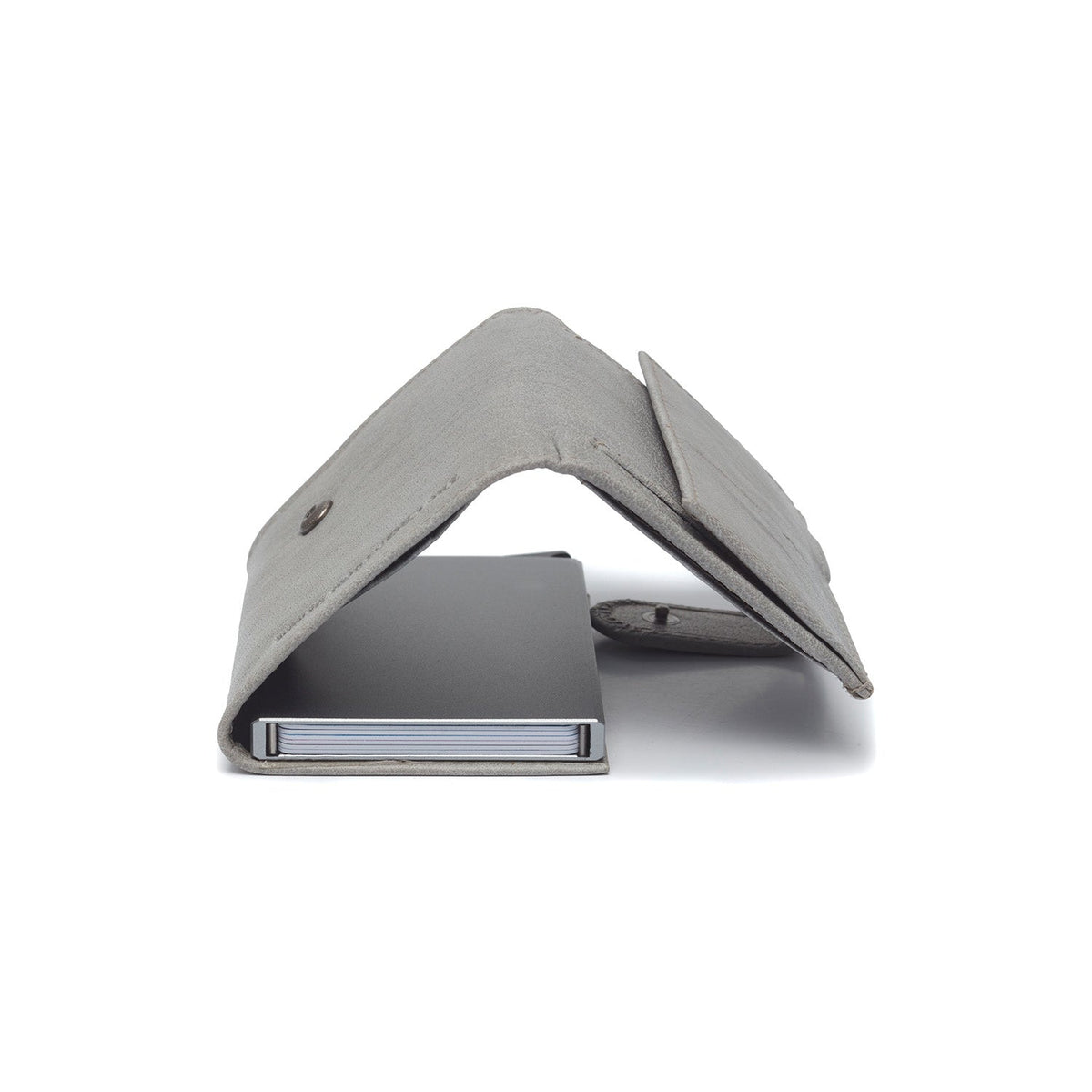 
Light Grey Leather Card Holder Mannheim, detail view 3
