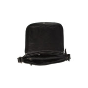
Everglades Full-Grain Leather Crossbody Bag - Structured Side Profile Showing Gusset Depth & Expansion Capacity