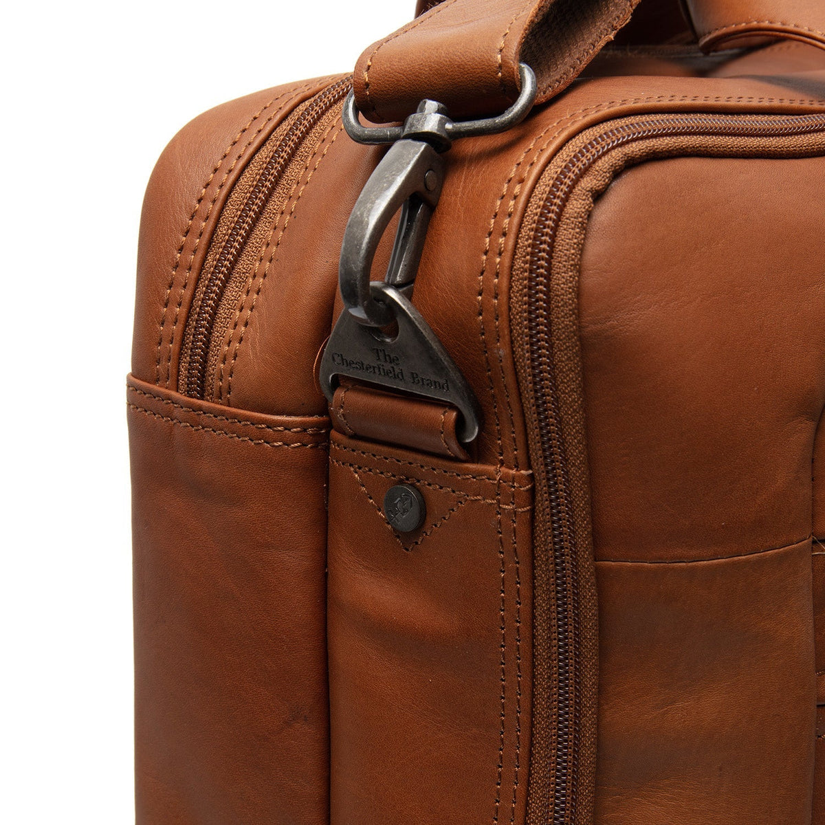 
Cognac Leather Laptop Bag Ryan, detail view 4