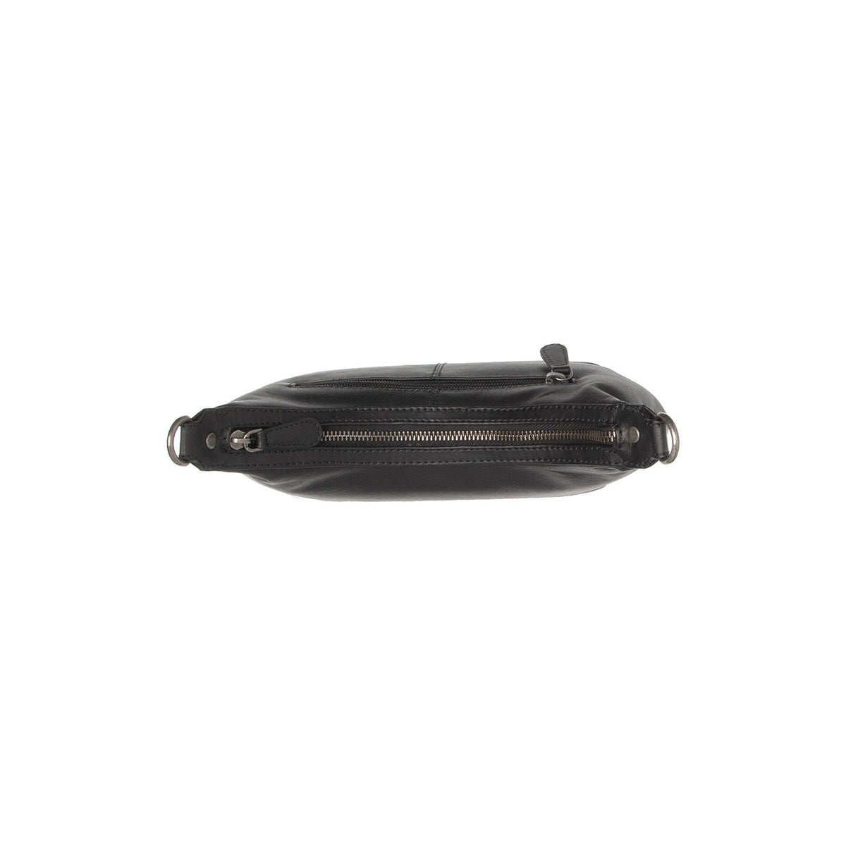 
Nancy Full-Grain Leather Shoulder Bag - Structured Side Profile Showing Gusset Depth & Expansion Capacity