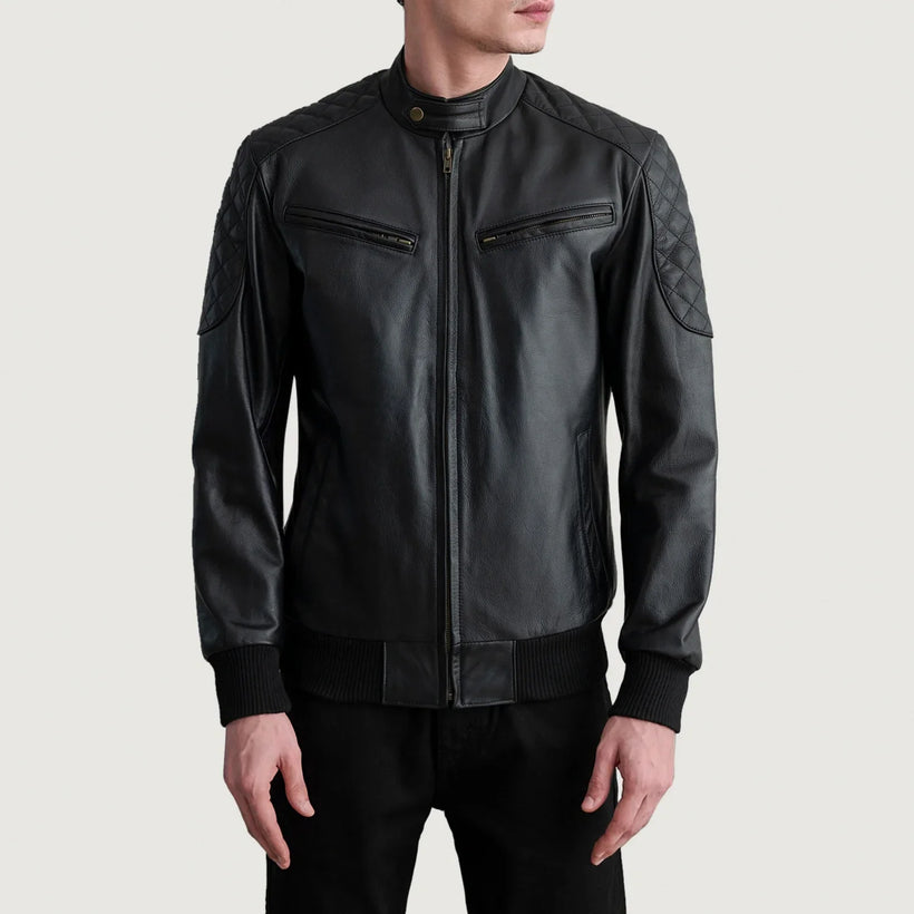 Sven Leather Bomber Jacket